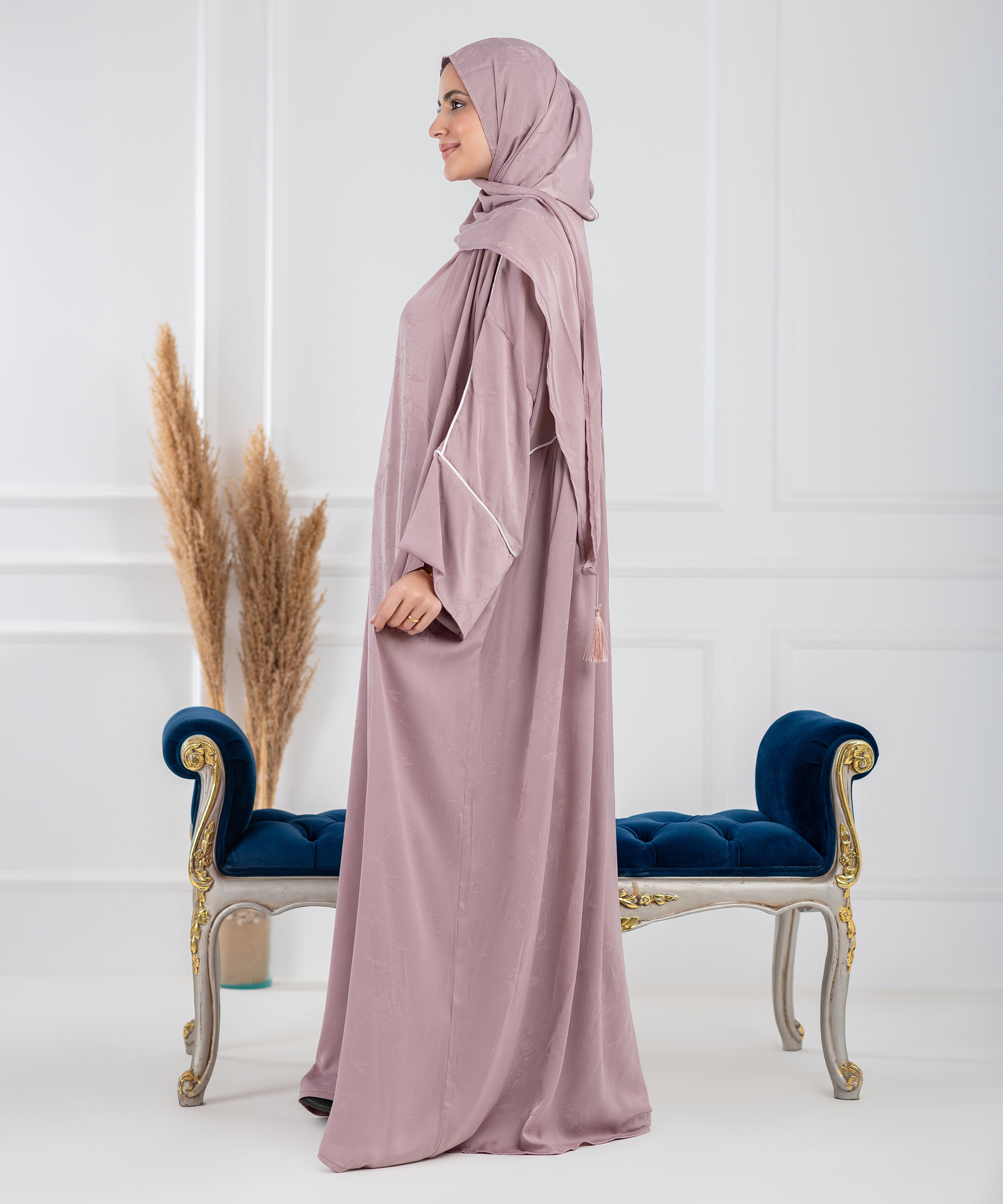 WARD Jacquard Satin isdal -  اسدال ورد ستان جاكار  (cashmere)