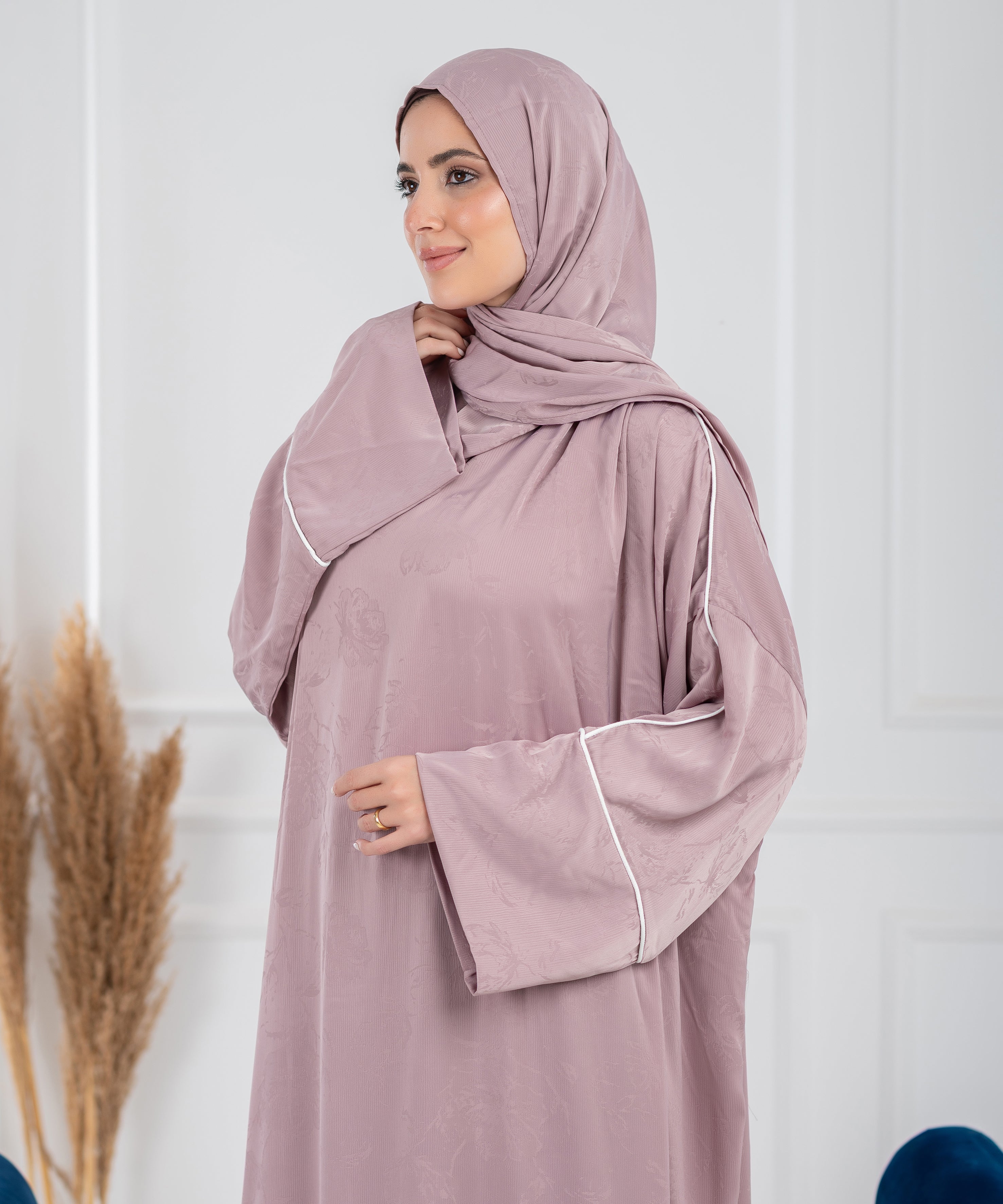 WARD Jacquard Satin isdal -  اسدال ورد ستان جاكار  (cashmere)