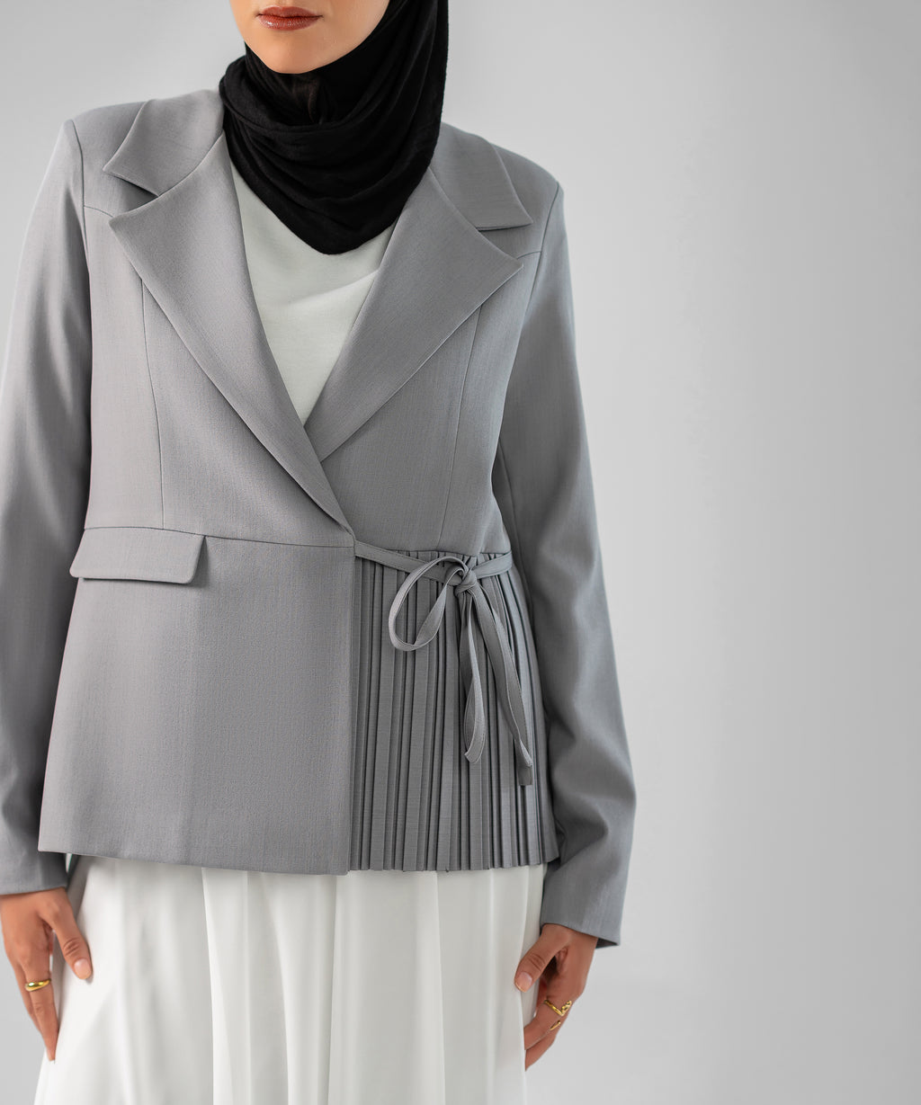 Pleated Blazer ( Brown )