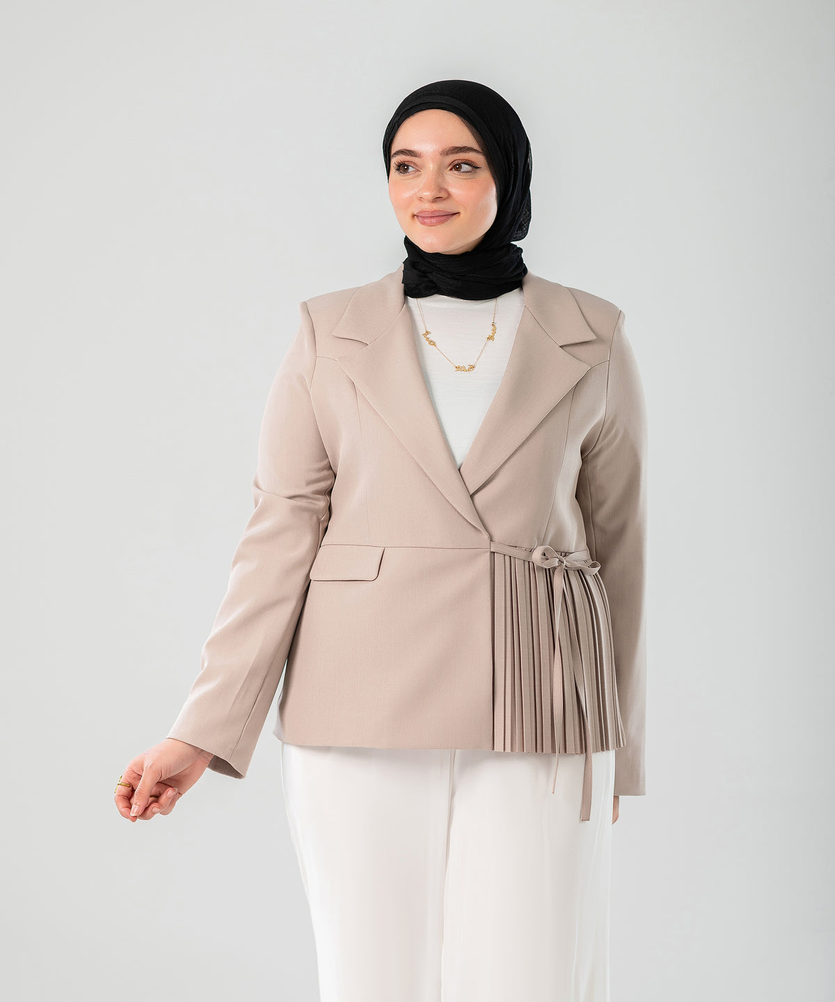 Pleated Blazer ( Brown )