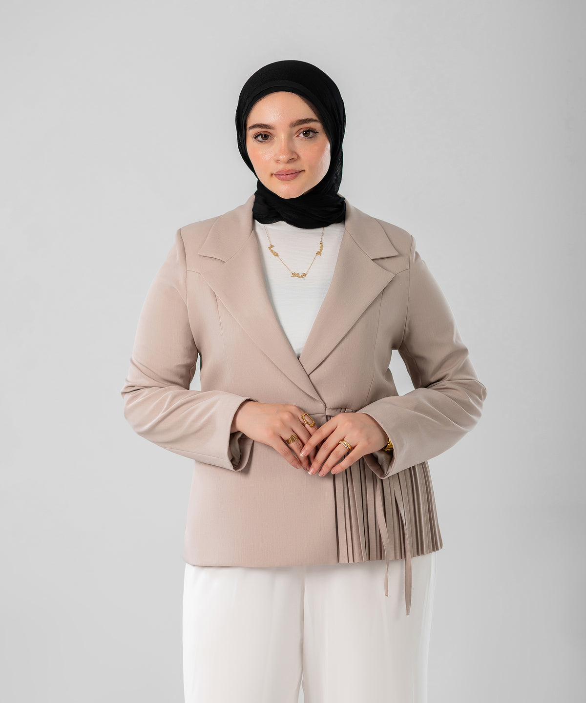 Pleated Blazer