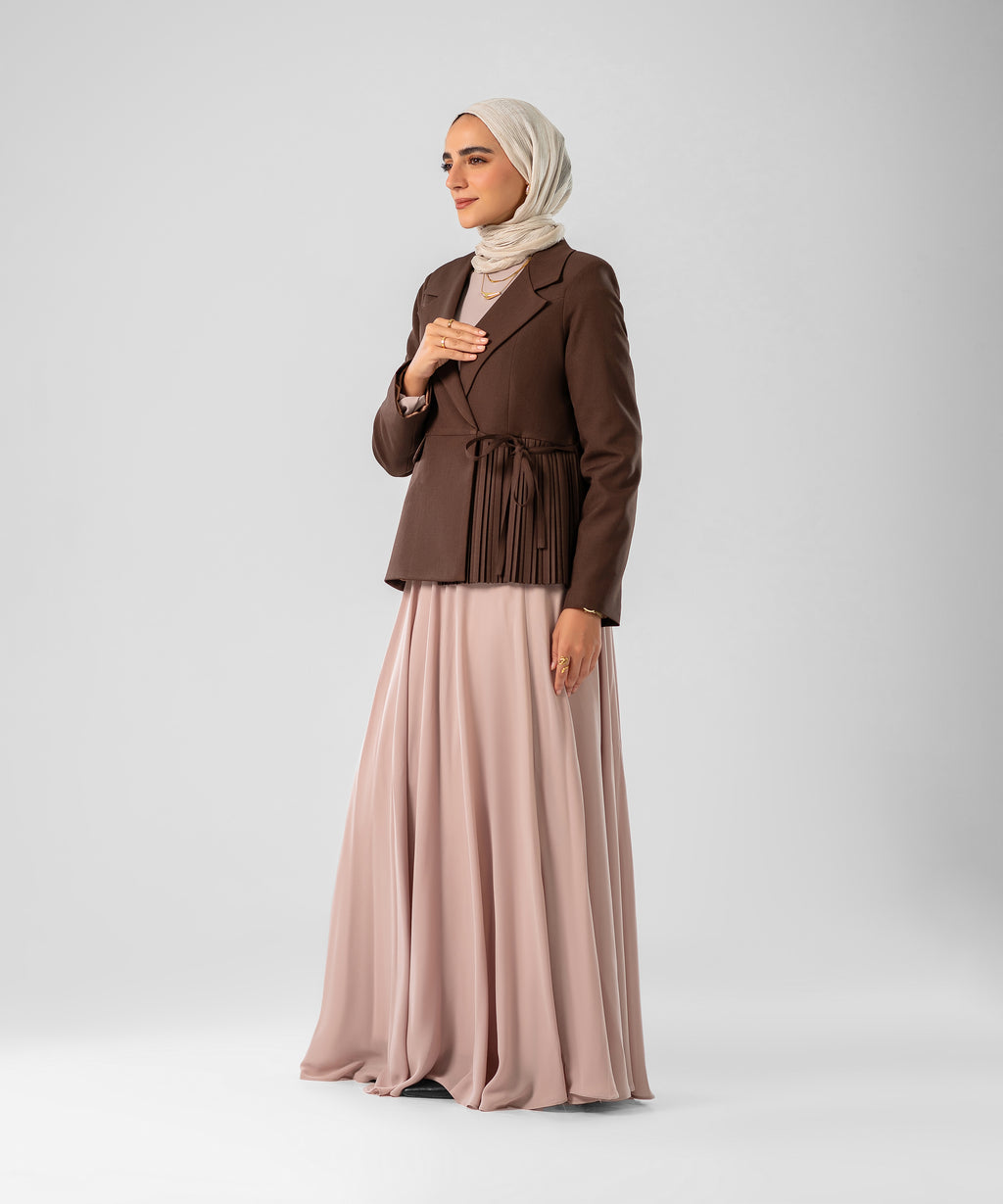 Pleated Blazer ( Brown )