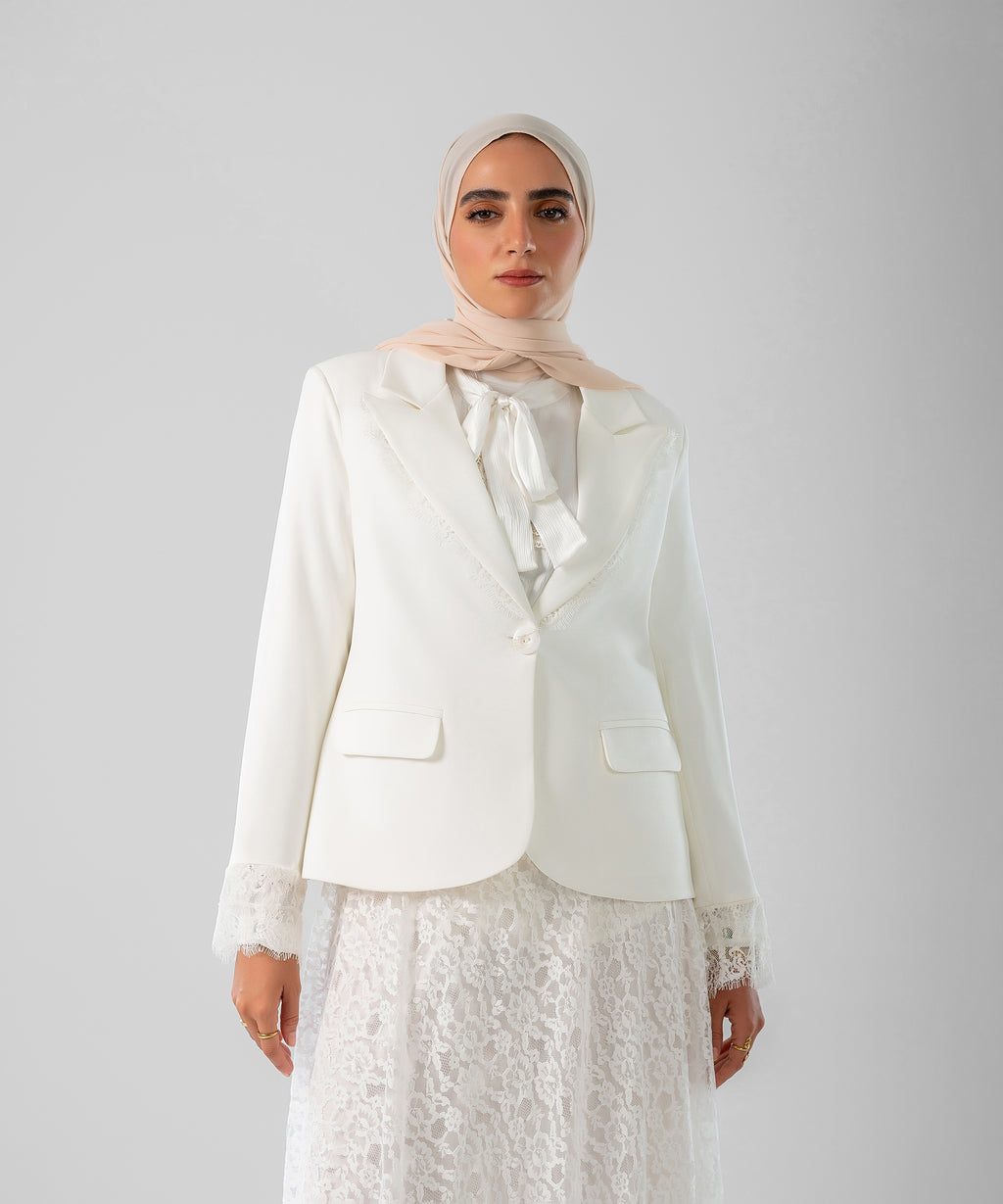 Dantel Blazer - بليزر دانتيل ( Beige )