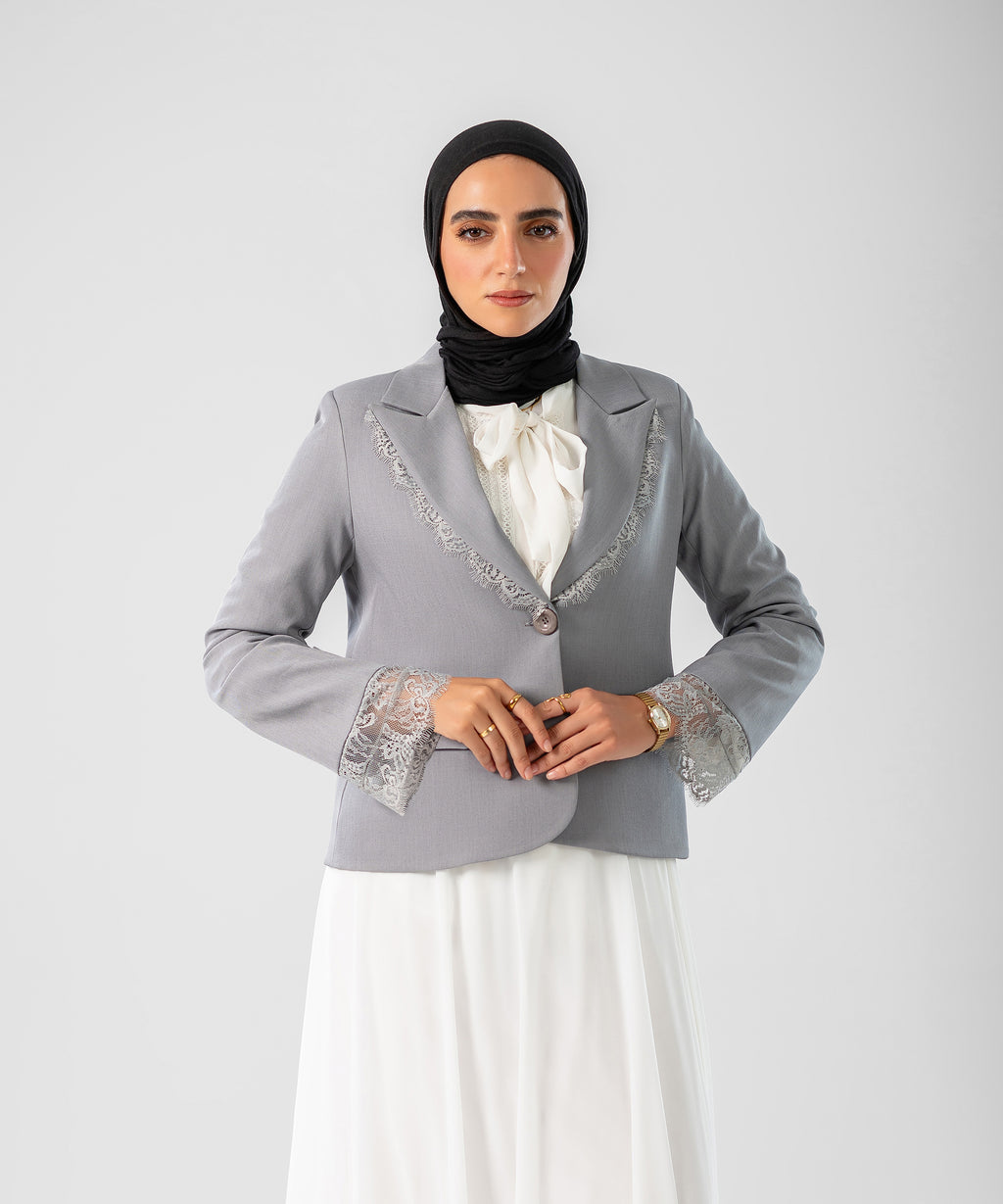 Dantel Blazer - بليزر دانتيل ( Beige )