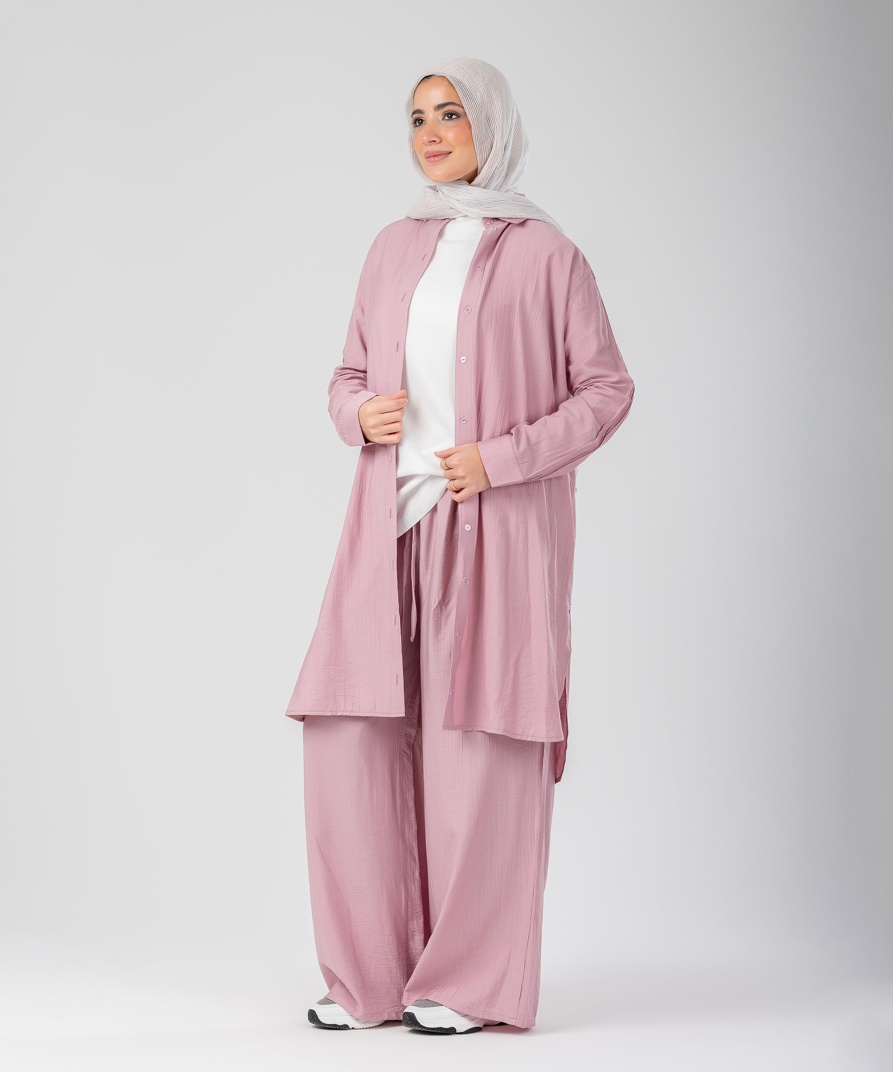 Two-Piece Modest Set Strides (Cashmere)