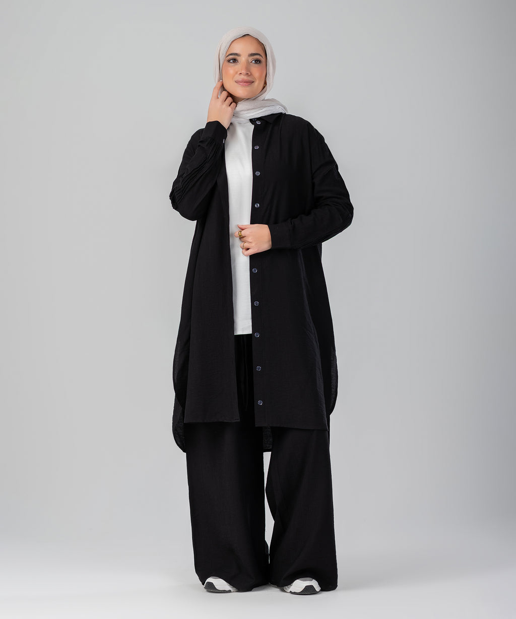 Two-Piece Modest Set Strides (Black)