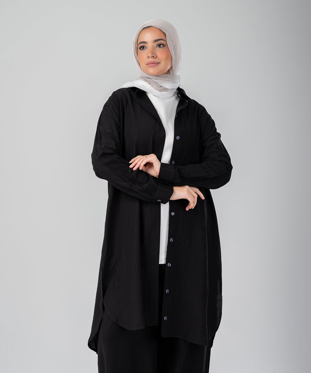 Two-Piece Modest Set Strides (Black)