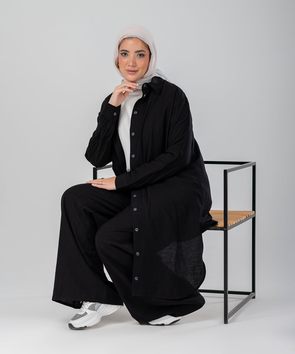 Two-Piece Modest Set Strides (Black)