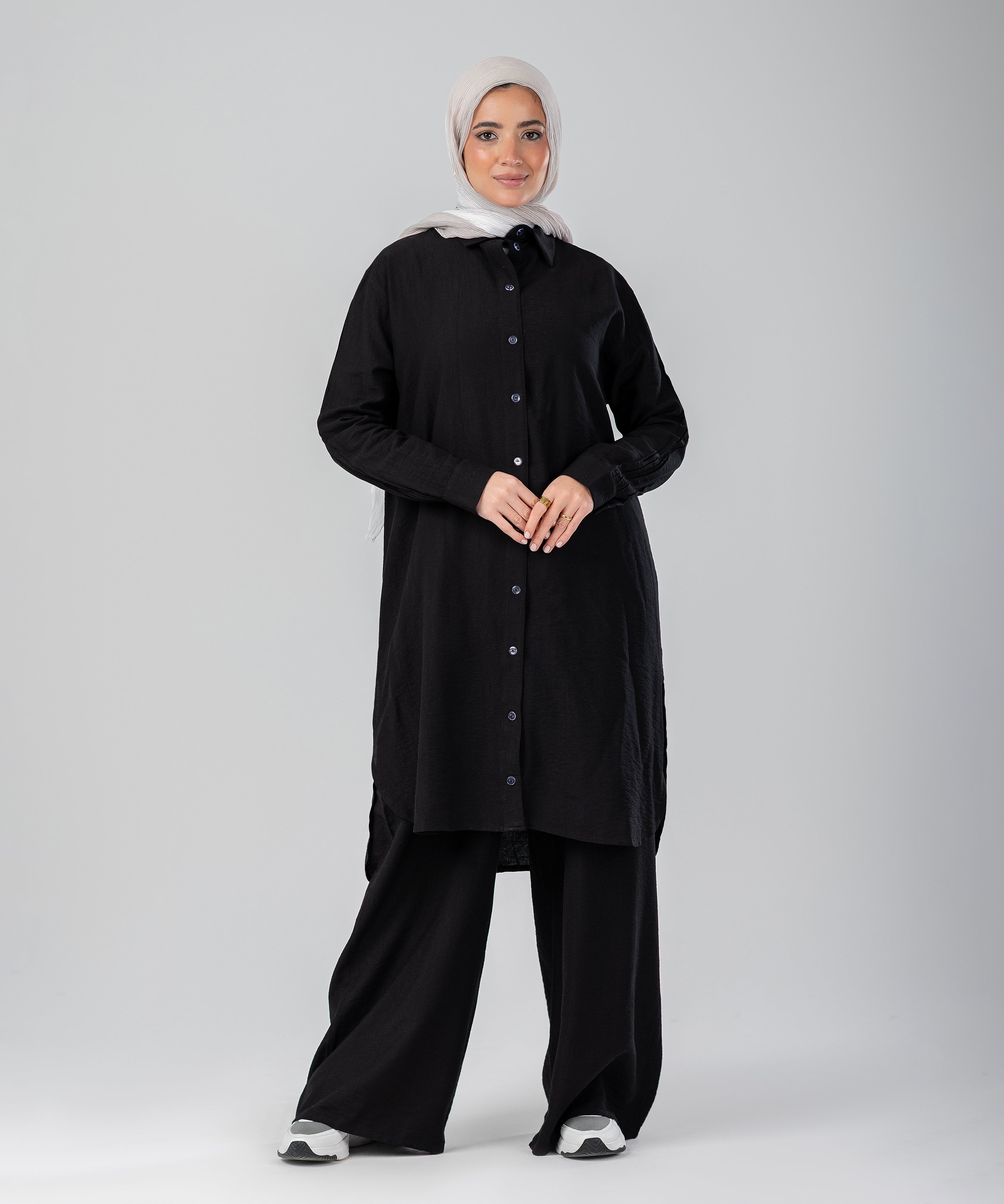 Two-Piece Modest Set Strides (Black)