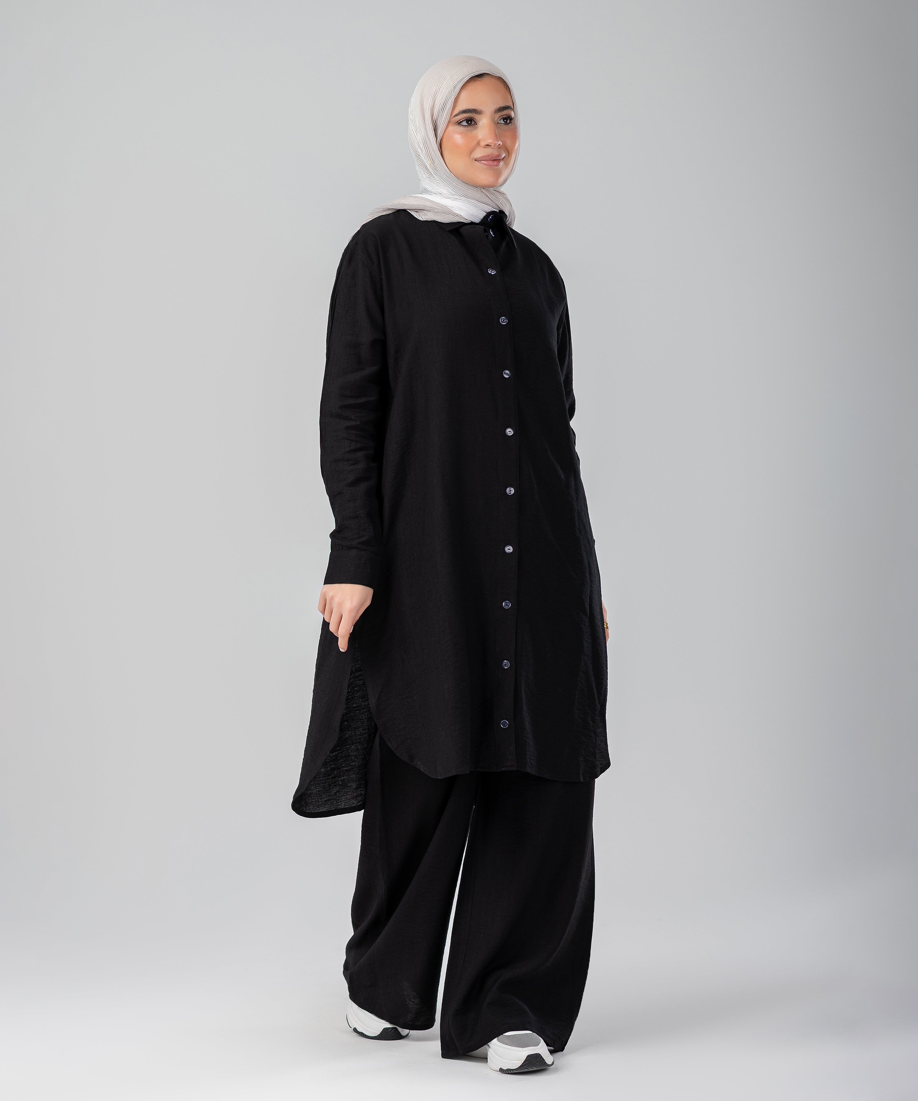 Two-Piece Modest Set Strides (Black)