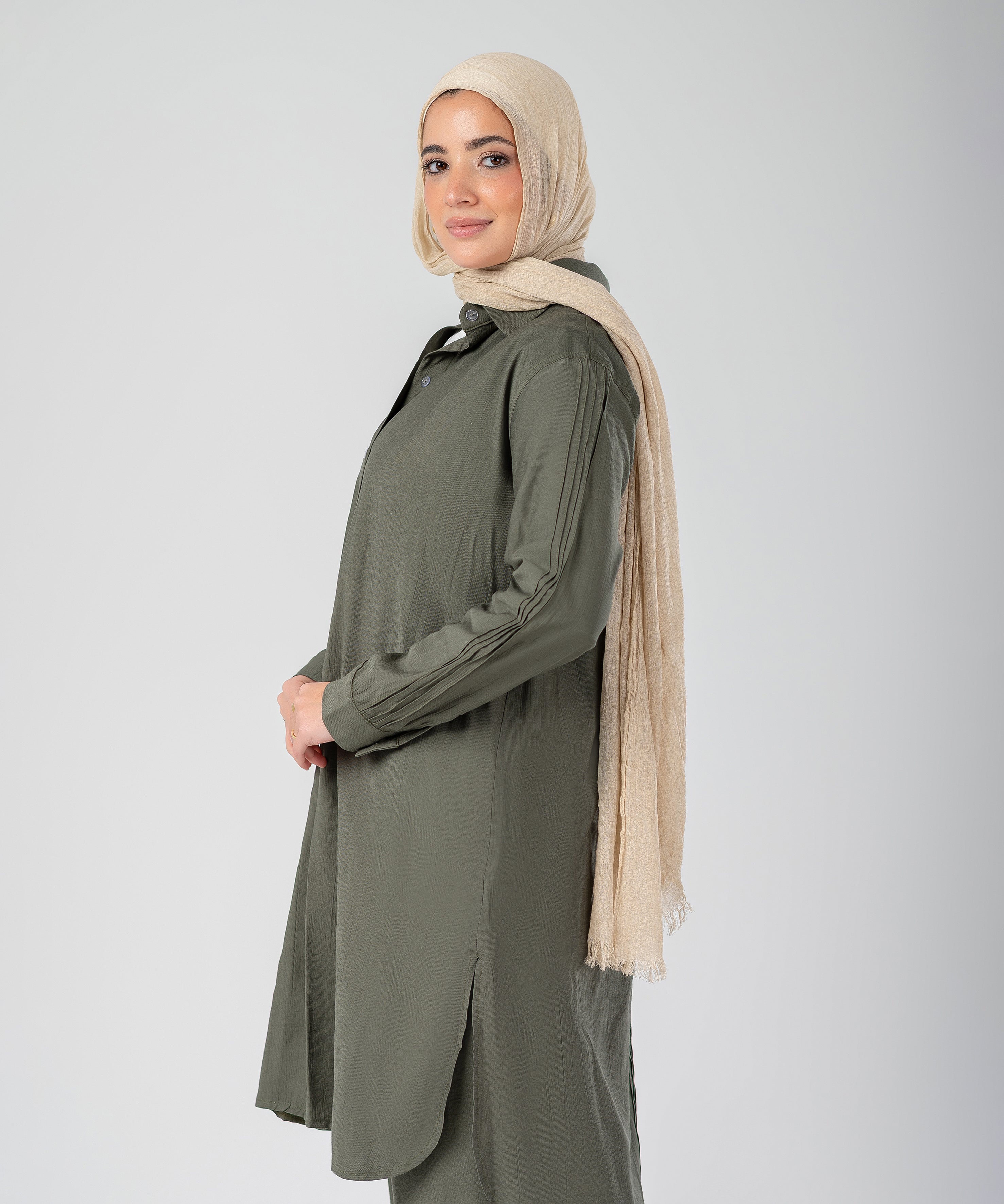 Two-Piece Modest Set Strides (Olive)