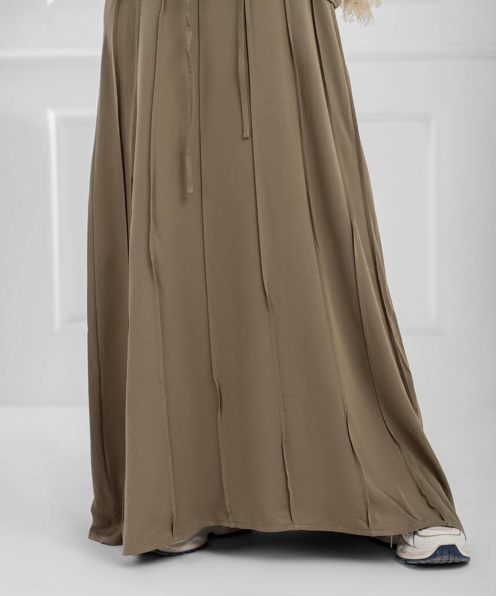 Summer Cotton Oriana Olive Modest Set (dress + cropped jacket)