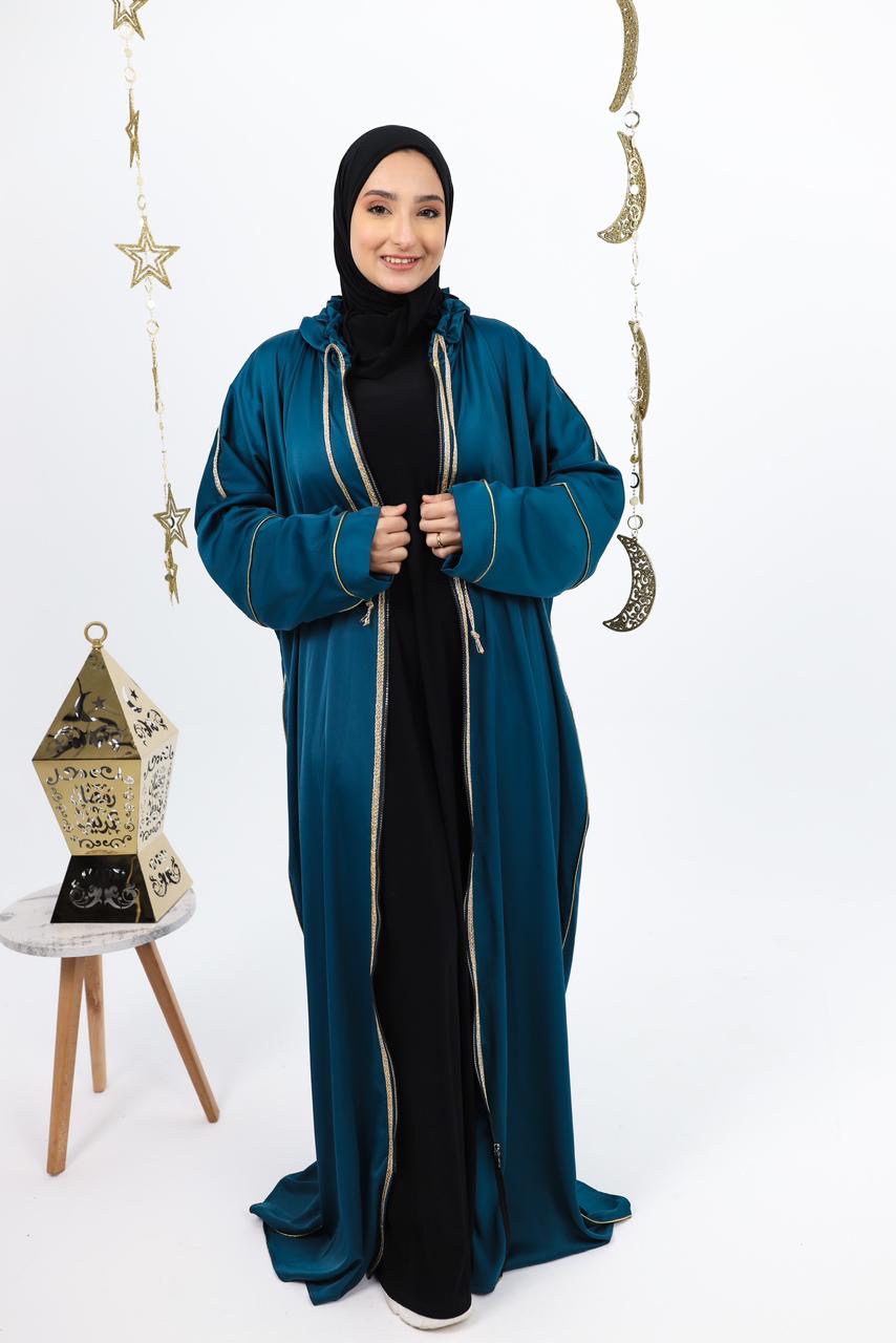 Dark Aqua Kaftan (golden ribbon)