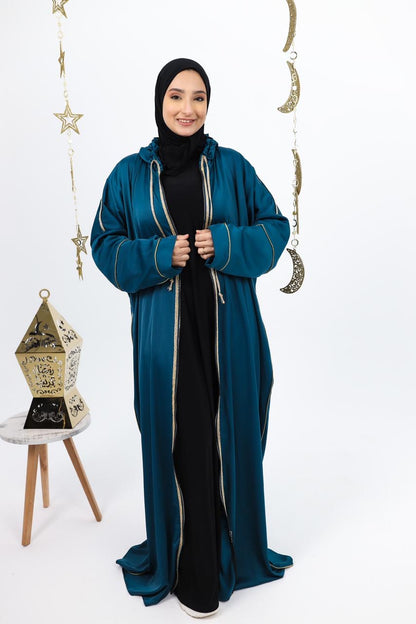 Dark Aqua Kaftan (golden ribbon)