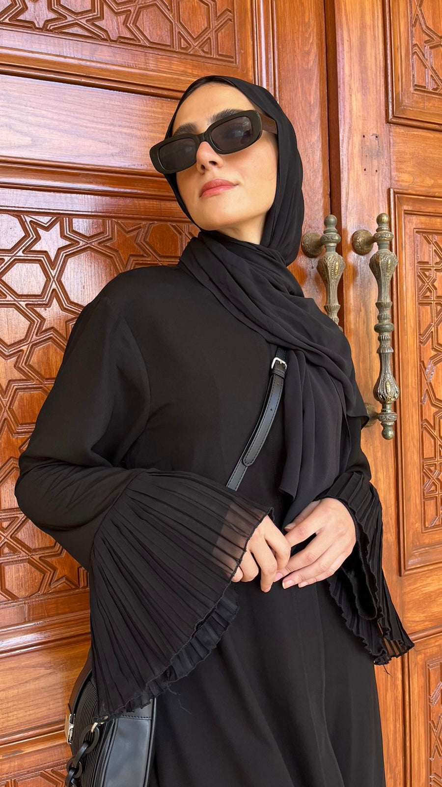 Pleated sleeves Abaya