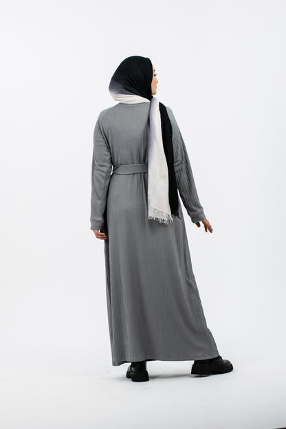 High-neck Basic Dress Grey