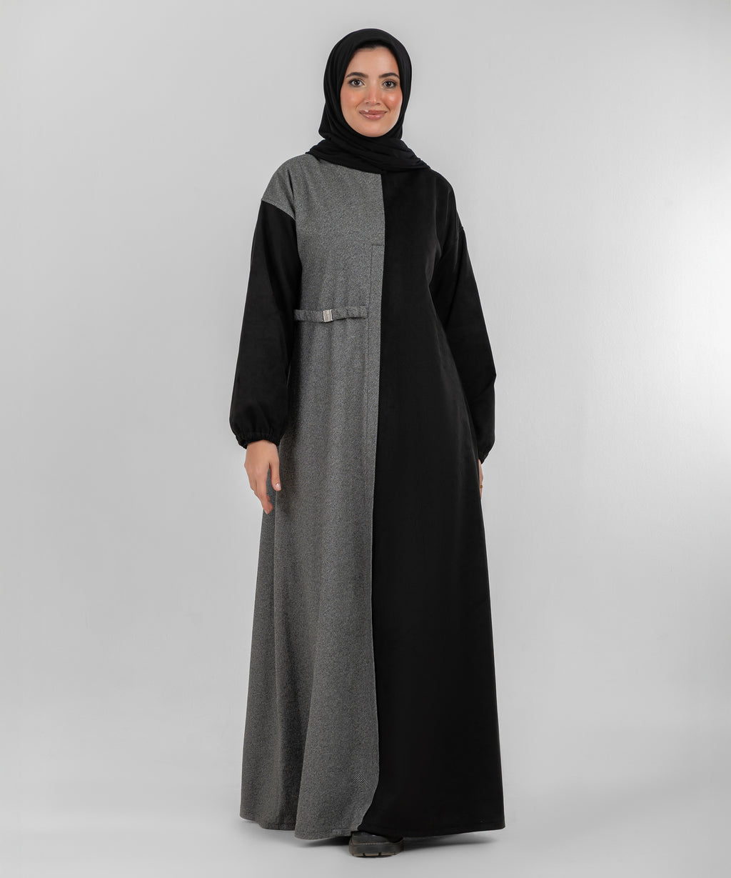 Tweed Two-Tone Winter Abaya
