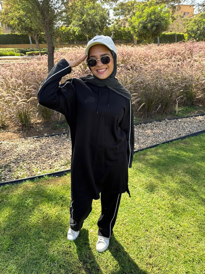 Black Hoodie Training Suit