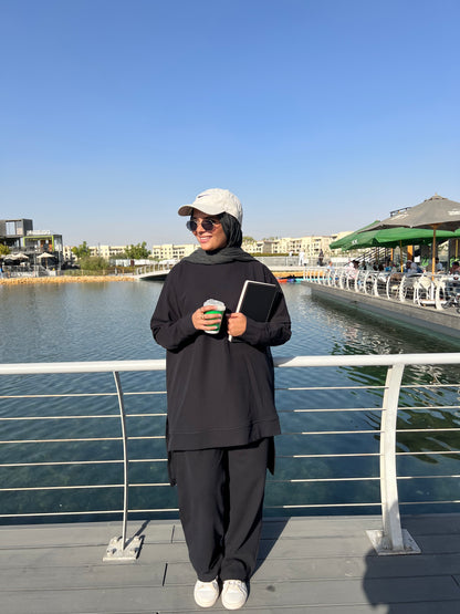 Over Size Comfy Black Training Suit