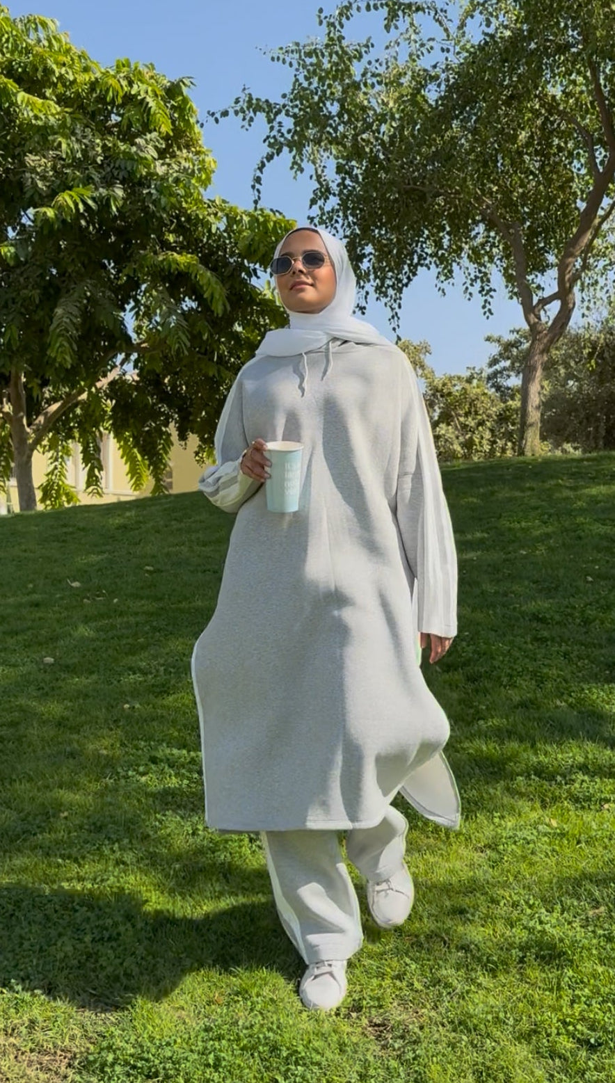 Modest Over Size Tracksuit - Grey