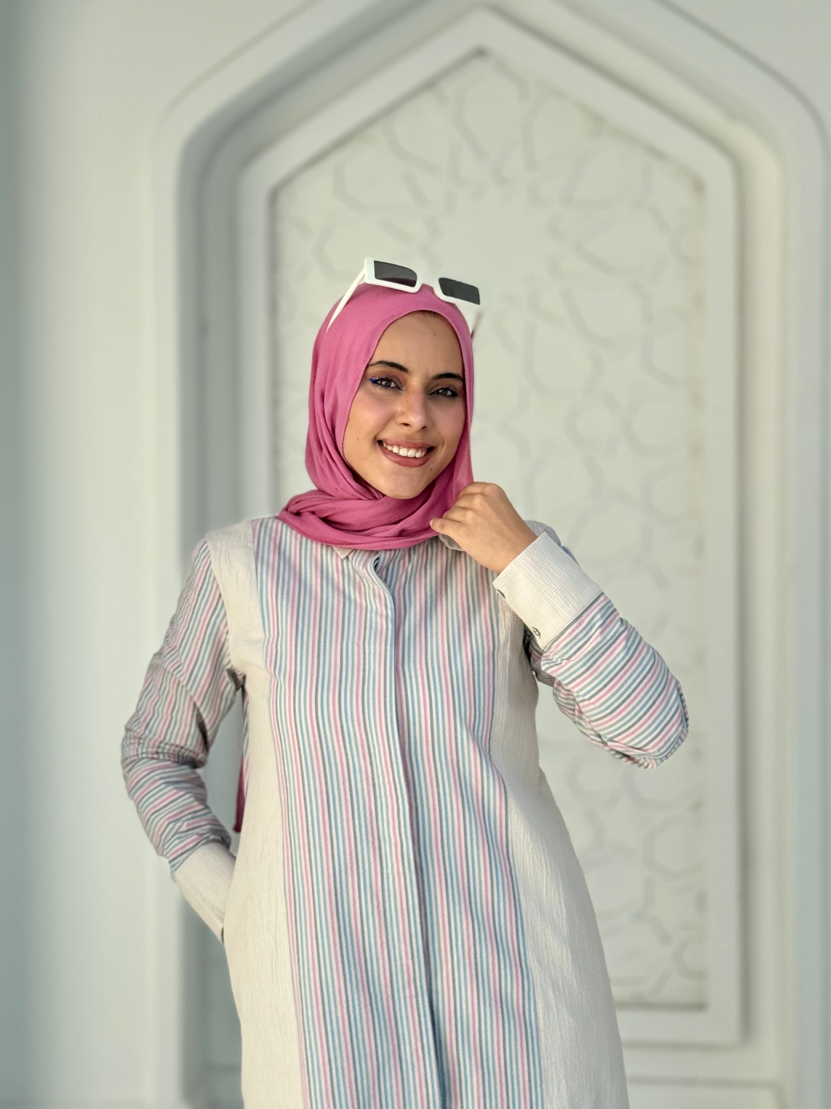 Beige Linen Set Printed