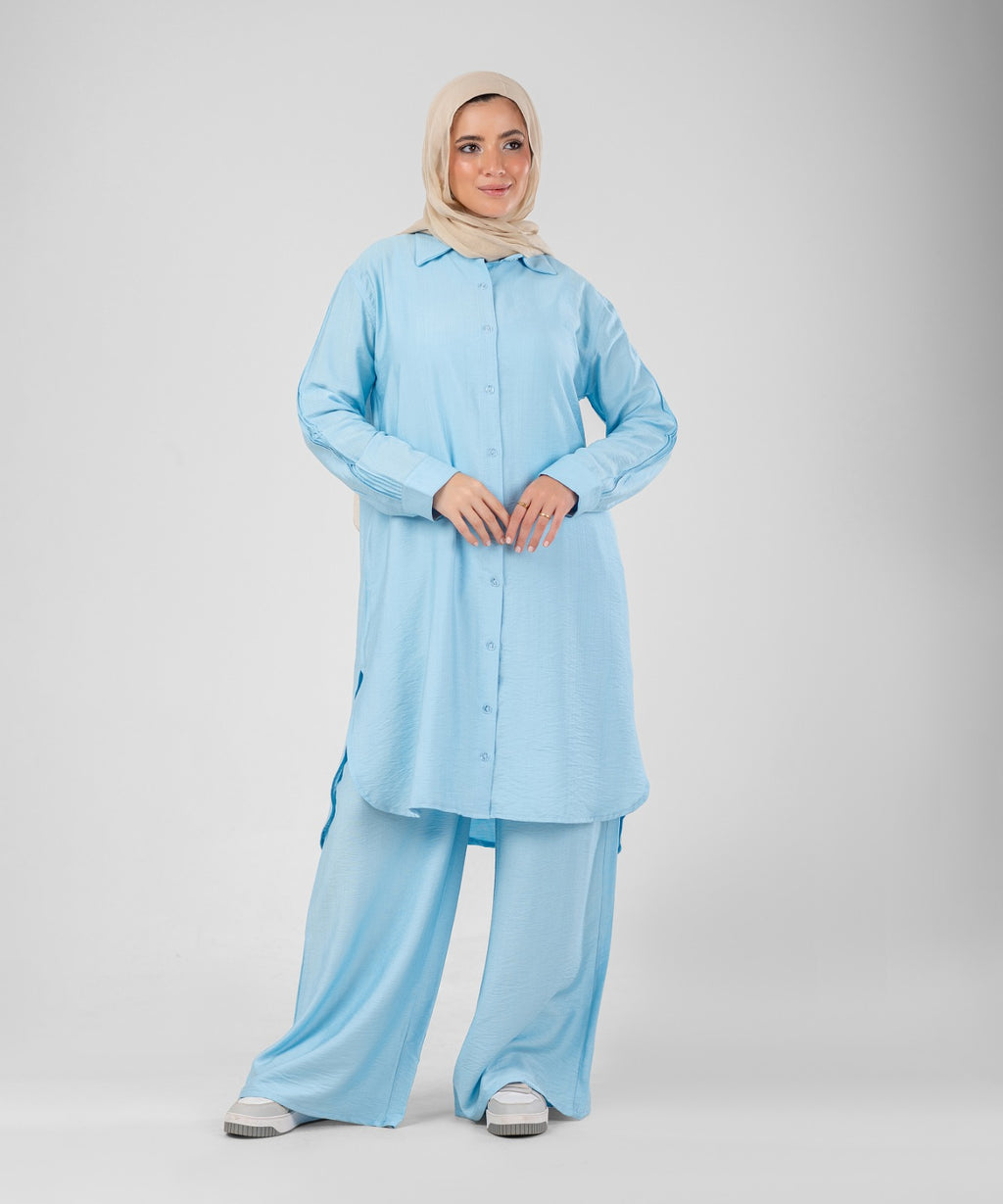 Two-Piece Modest Set Strides (Baby Blue)
