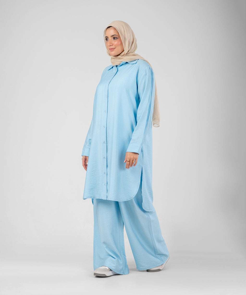Two-Piece Modest Set Strides (Baby Blue)
