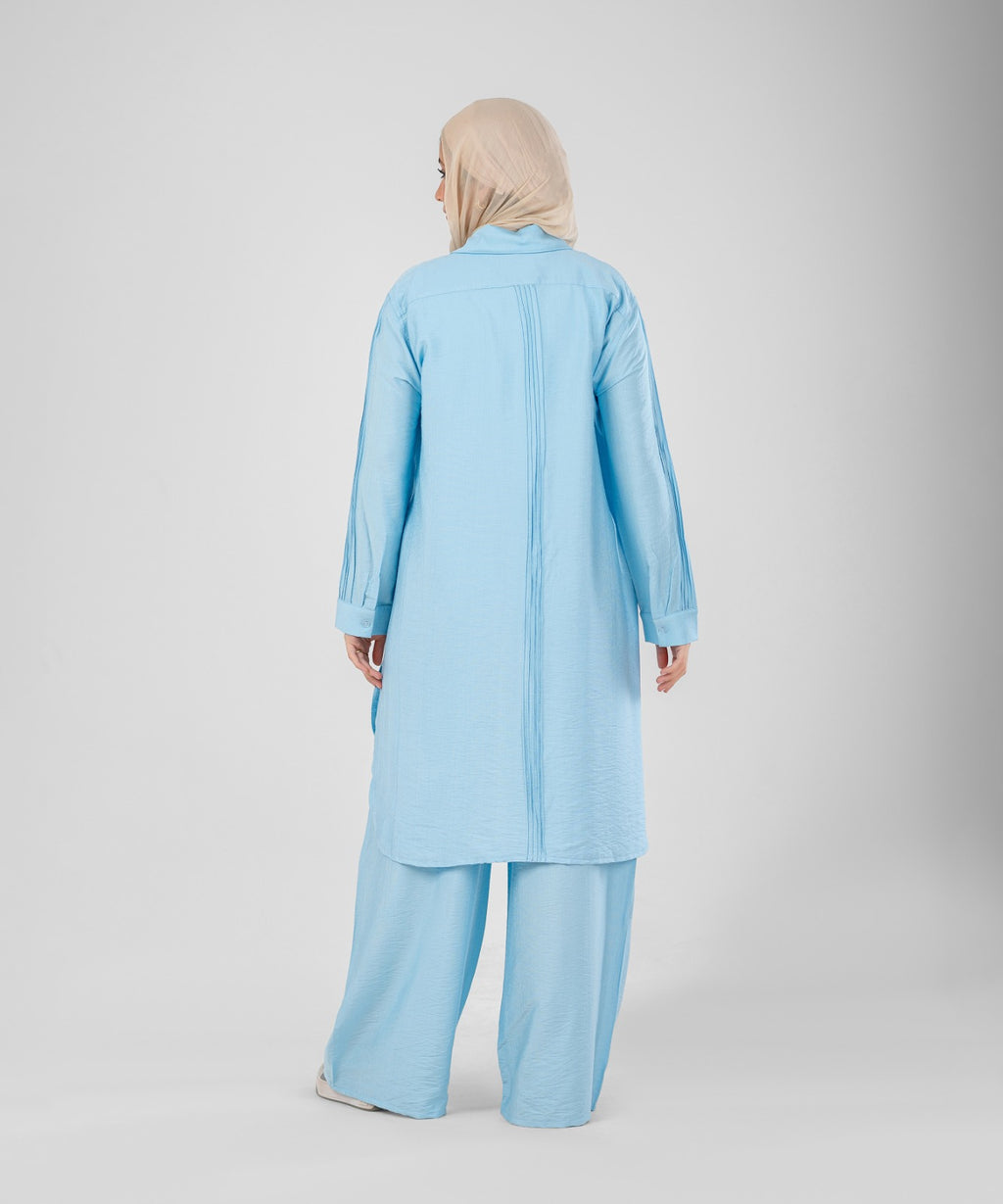 Two-Piece Modest Set Strides (Baby Blue)
