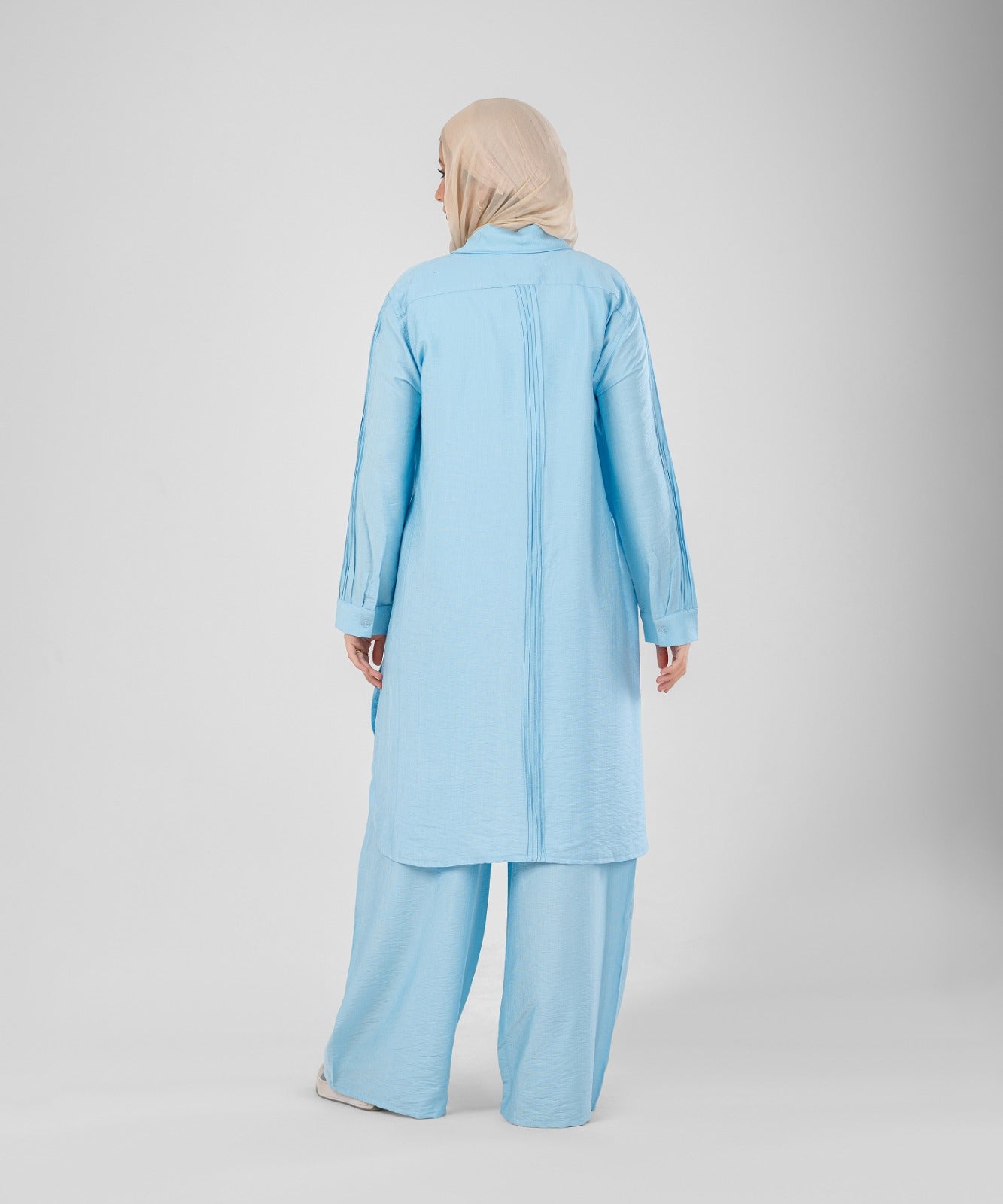 Two-Piece Modest Set Strides (Baby Blue)