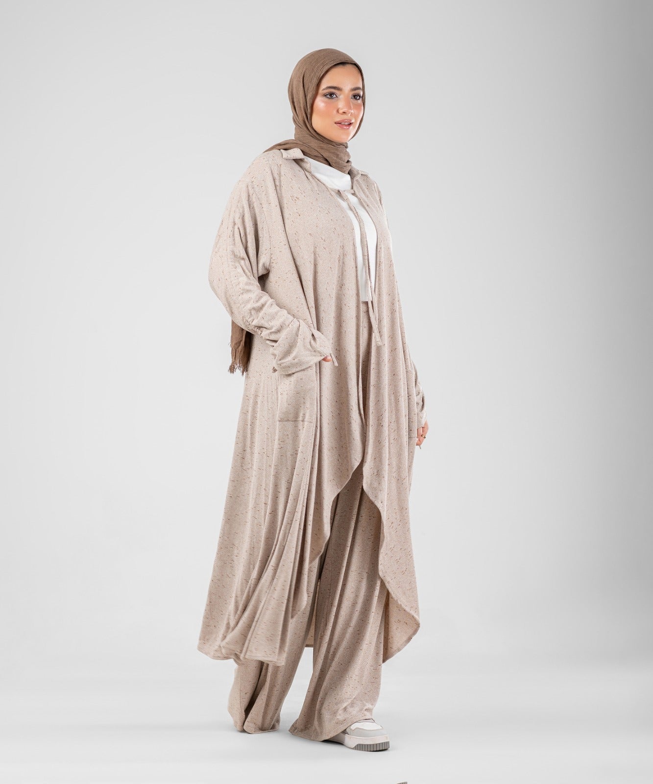 Flow Serena Drape 2-Piece Modest Set ( Beige )