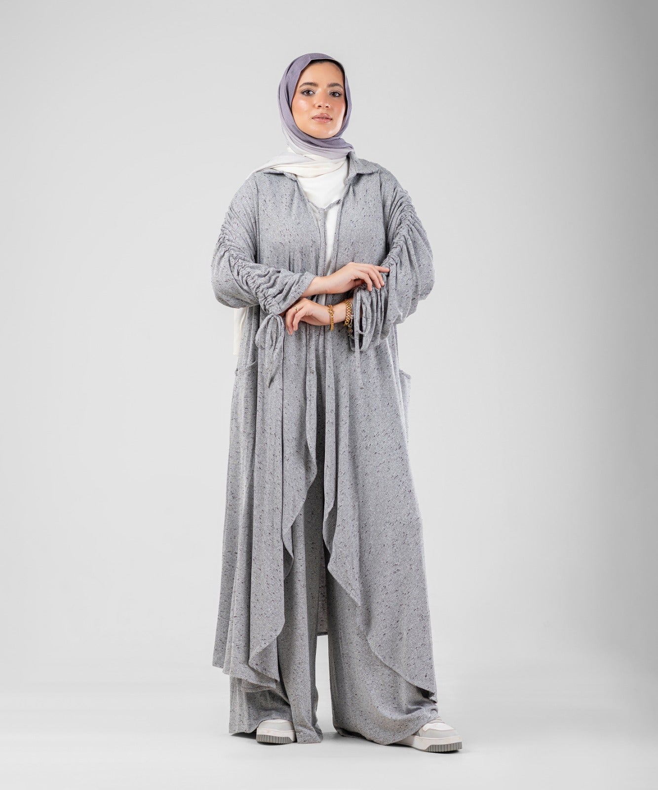 Flow Serena Drape 2-Piece Modest Set ( Grey )