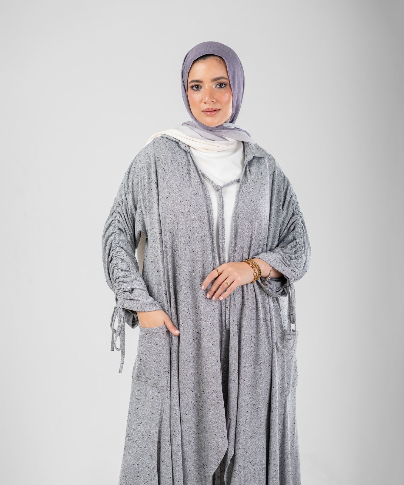 Flow Serena Drape 2-Piece Modest Set ( Grey )