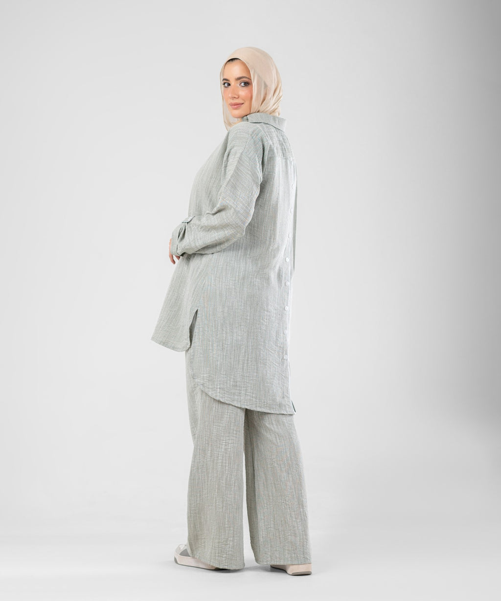 Willow Linen 2-Piece Set ( Grey )
