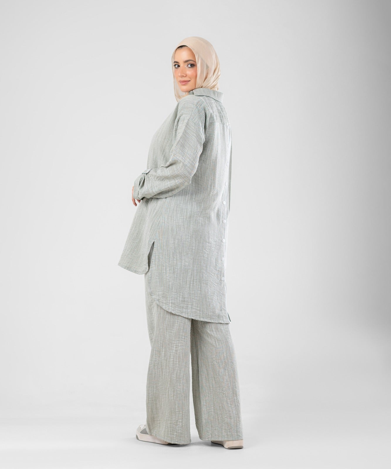 Willow Linen 2-Piece Set ( Grey )