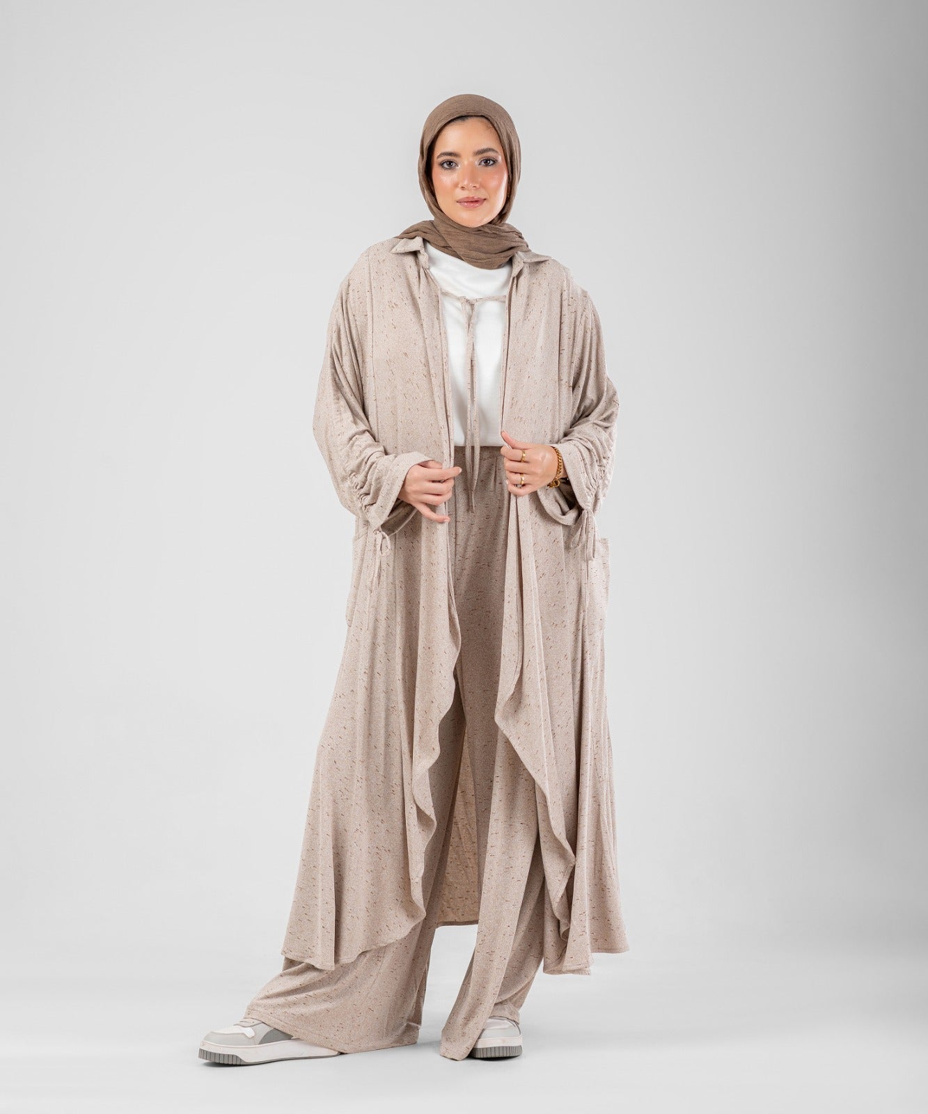 Flow Serena Drape 2-Piece Modest Set ( Beige )