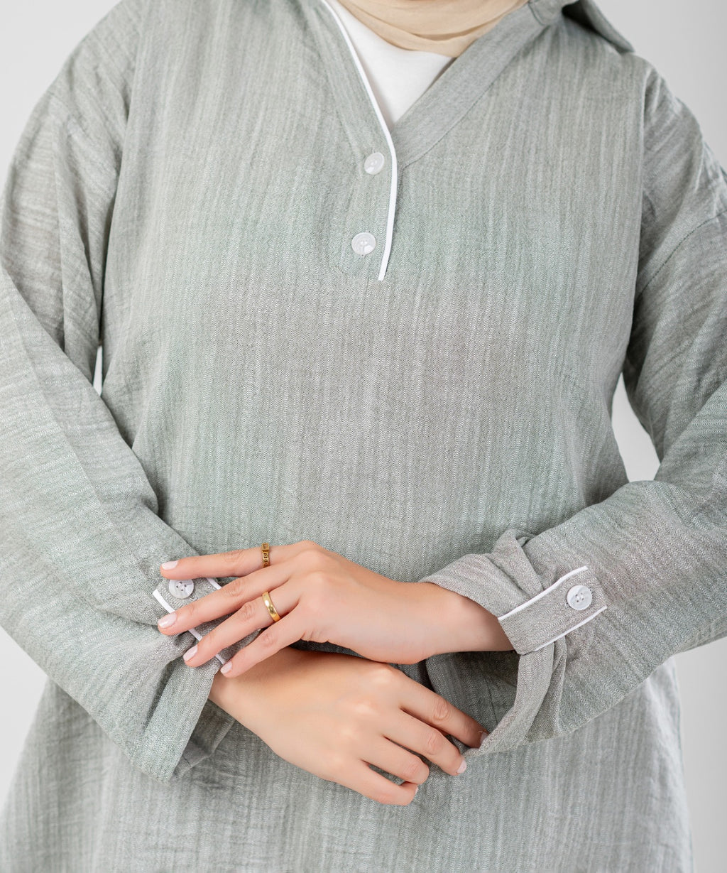 Willow Linen 2-Piece Set ( Grey )