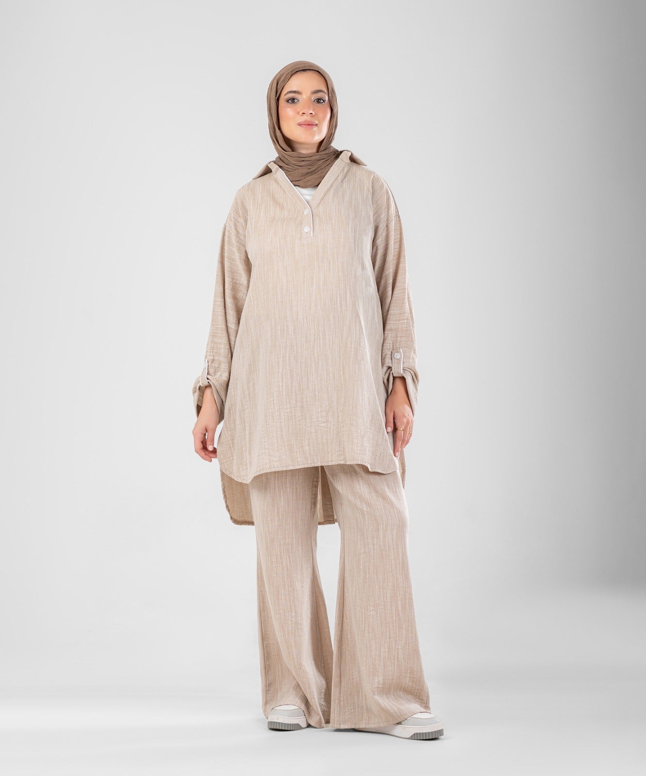 Willow Linen 2-Piece Set ( Beige )