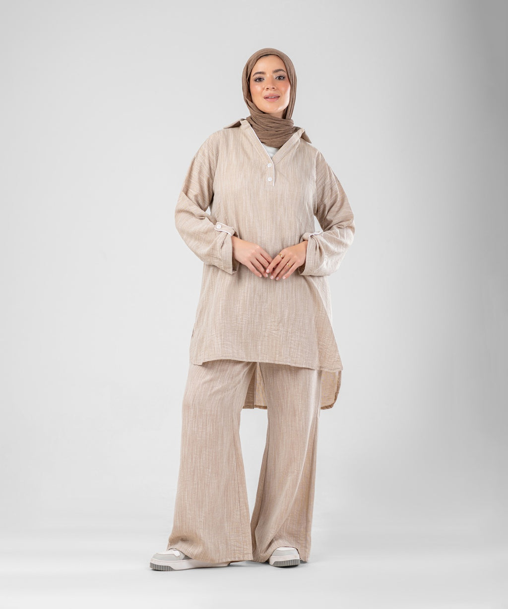 Willow Linen 2-Piece Set ( Beige )