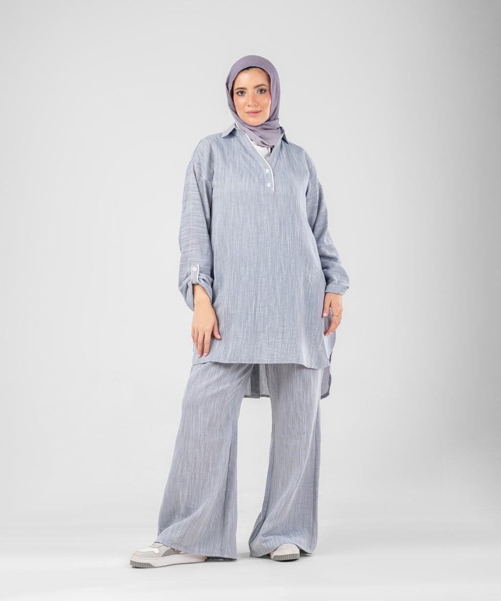 Willow Linen 2-Piece Set ( Blue )
