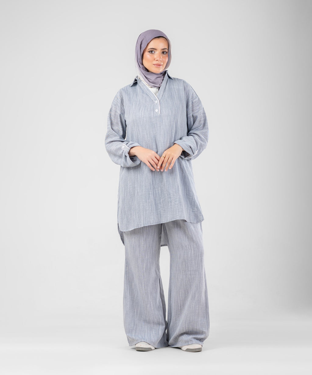 Willow Linen 2-Piece Set ( Blue )