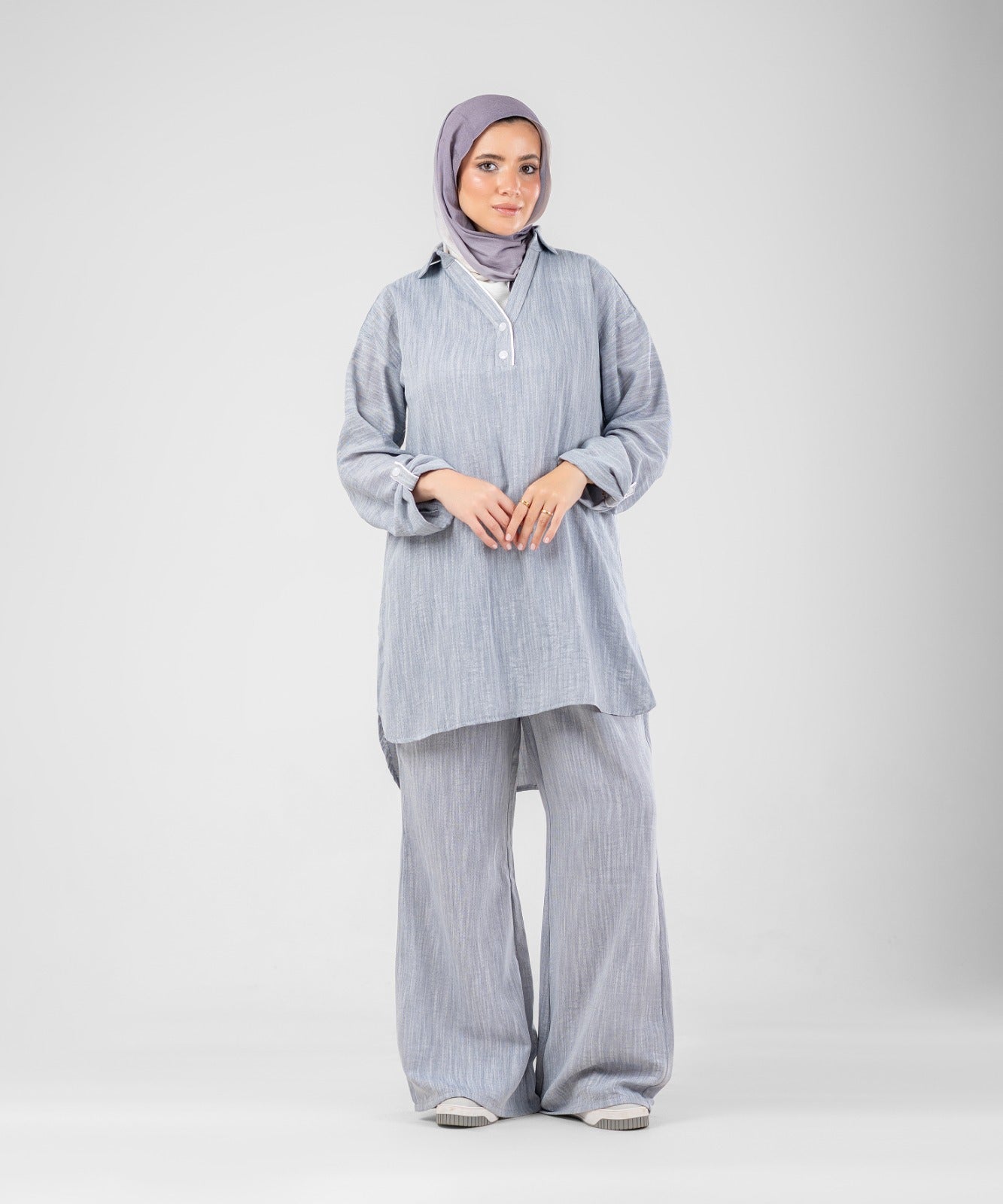 Willow Linen 2-Piece Set ( Blue )