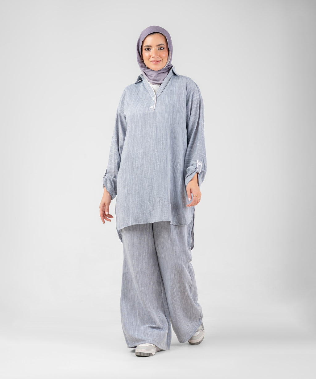 Willow Linen 2-Piece Set ( Blue )