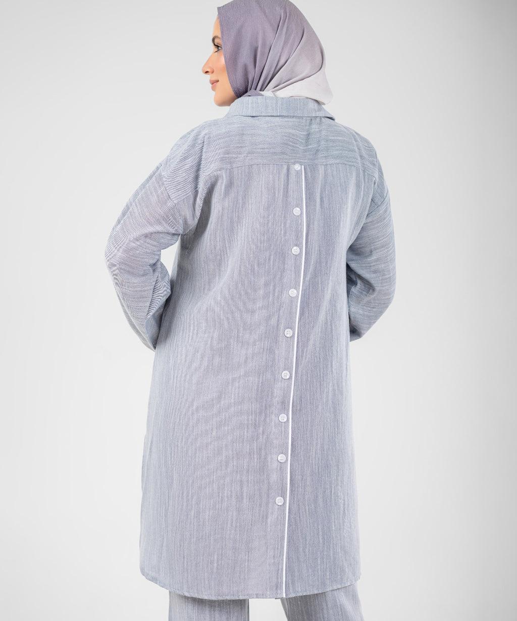 Willow Linen 2-Piece Set ( Blue )