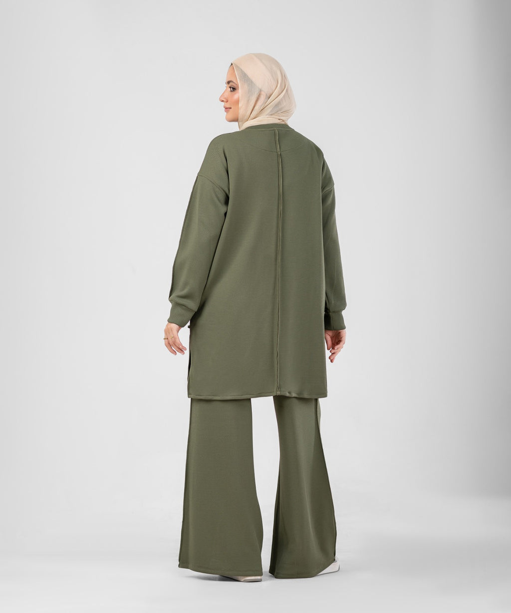 Oversized Training Set | Modest 2-Piece Set ( Olive )