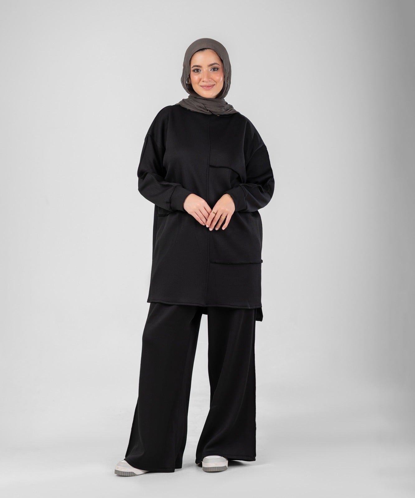 Oversized Training Set | Modest 2-Piece Set ( Black )