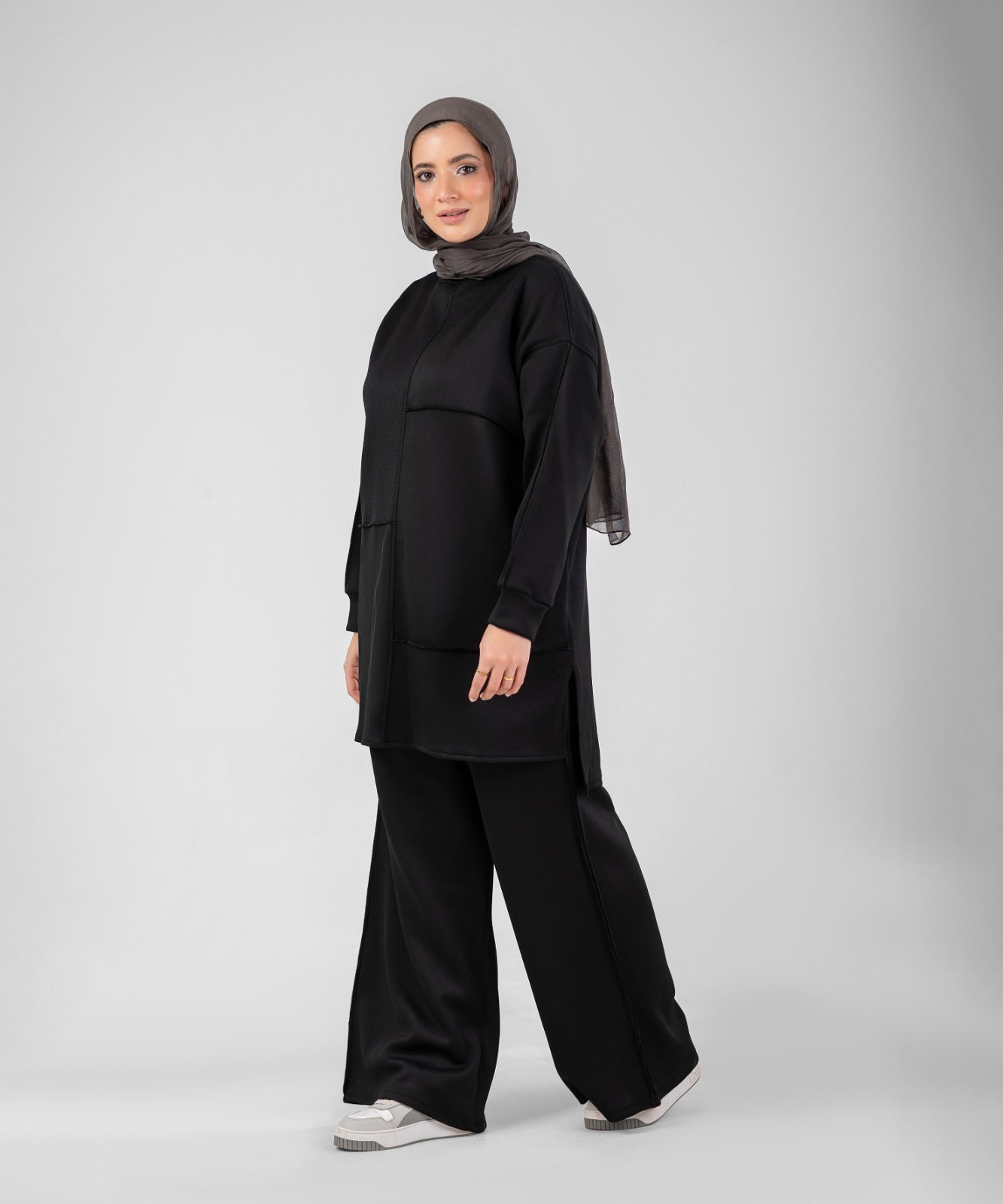 Oversized Training Set | Modest 2-Piece Set ( Black )
