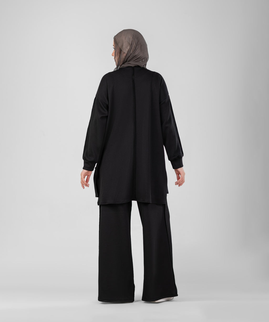 Oversized Training Set | Modest 2-Piece Set ( Black )