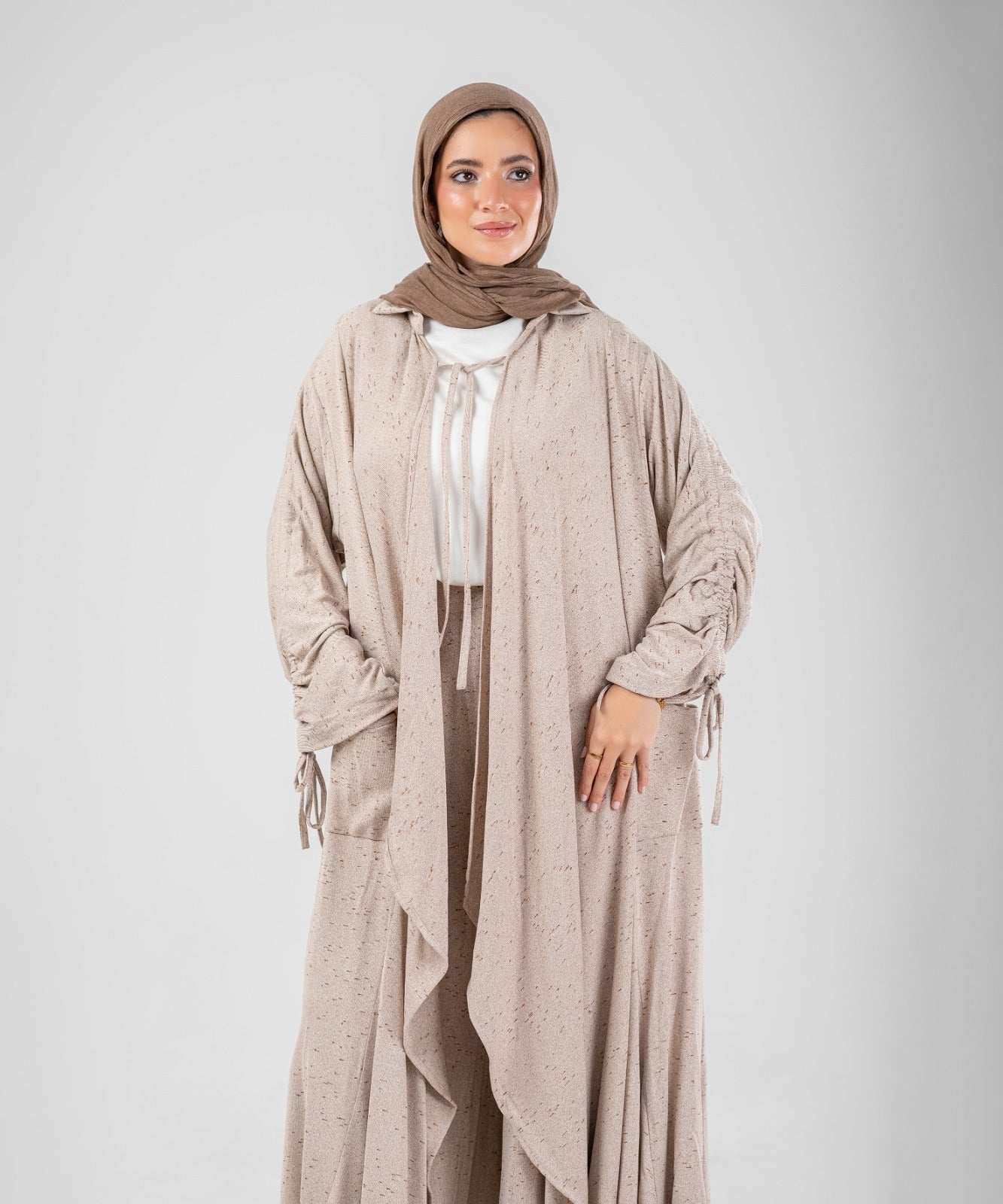 Flow Serena Drape 2-Piece Modest Set ( Beige )