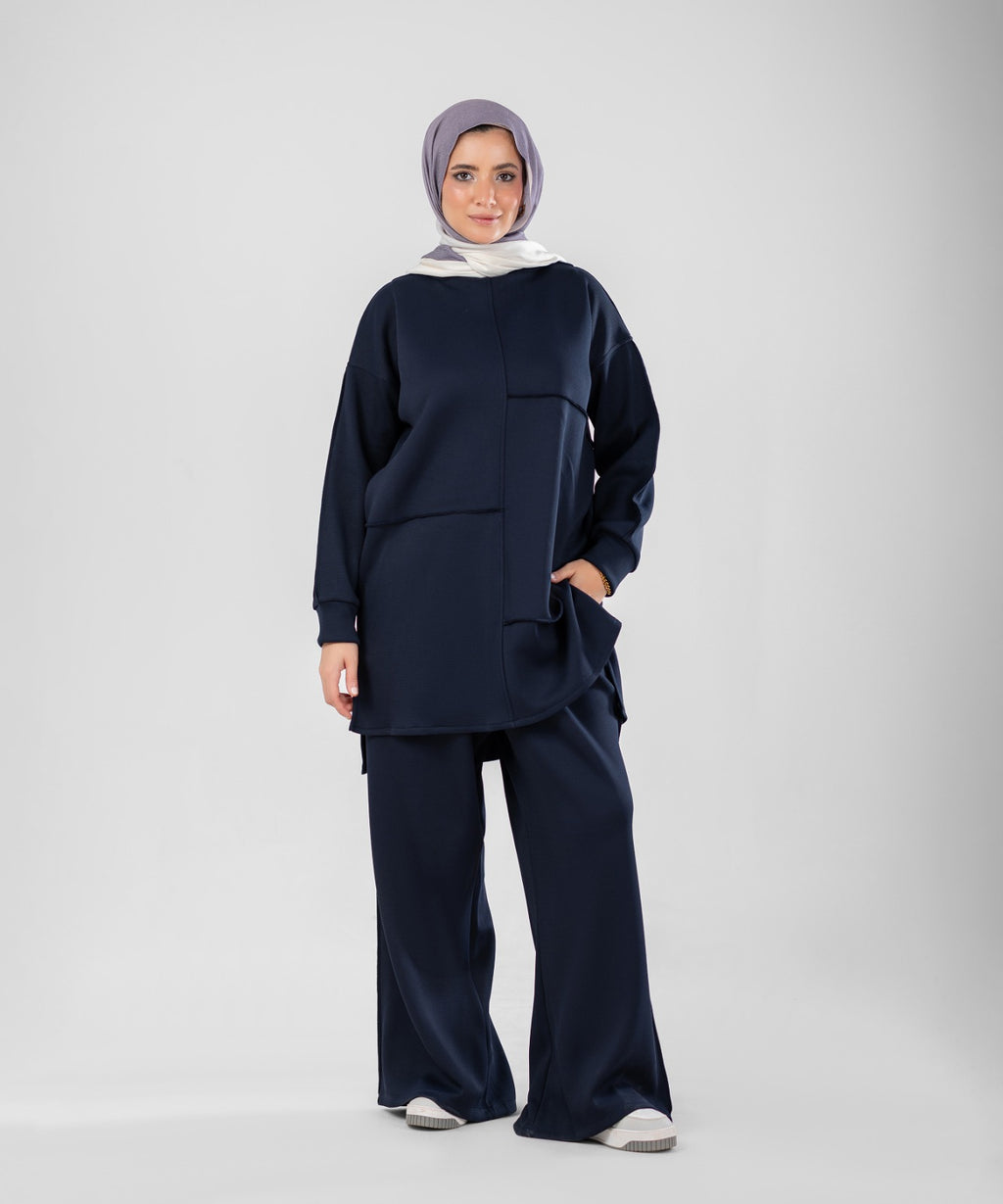 Oversized Training Set | Modest 2-Piece Set ( Blue )