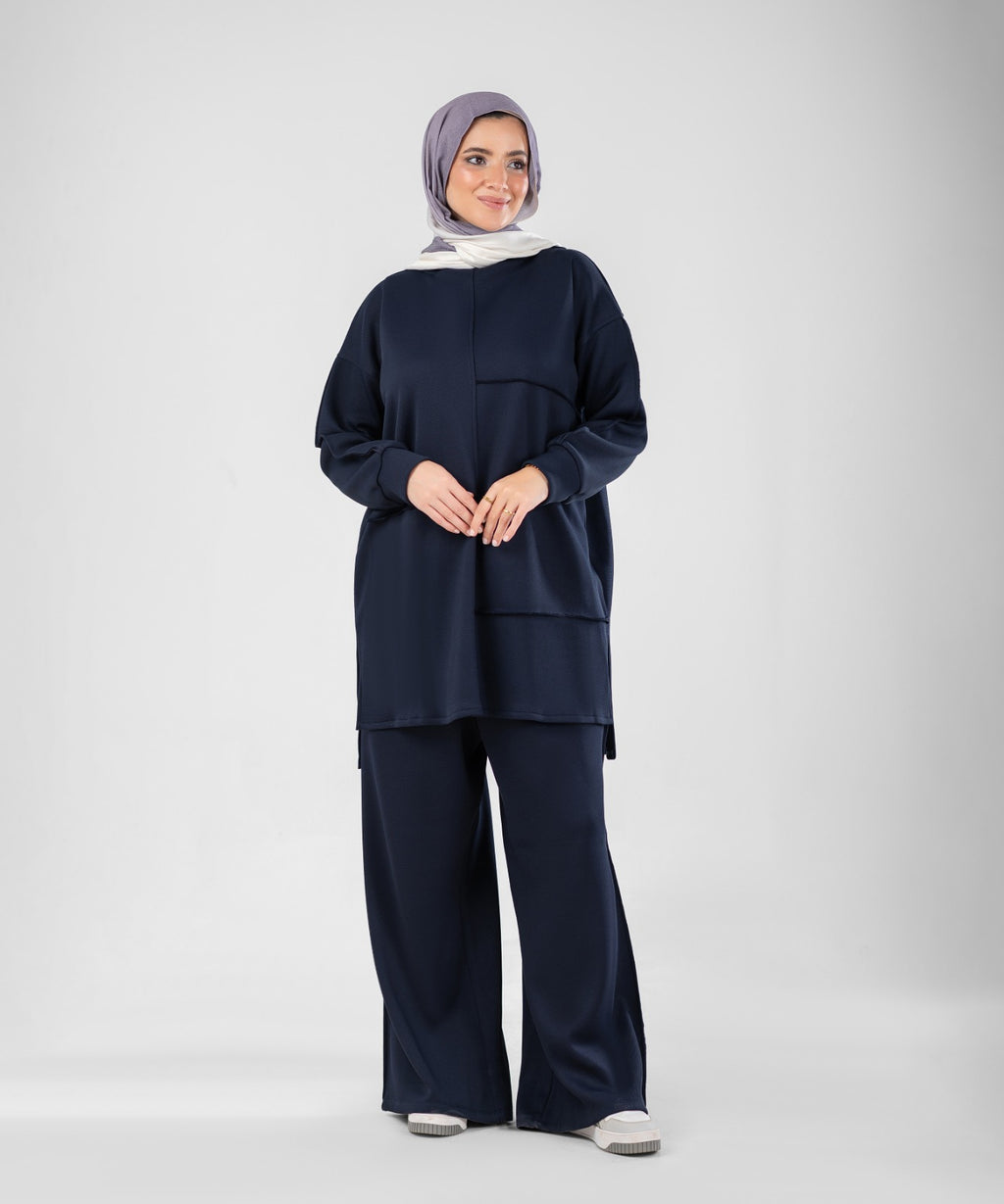 Oversized Training Set | Modest 2-Piece Set ( Blue )